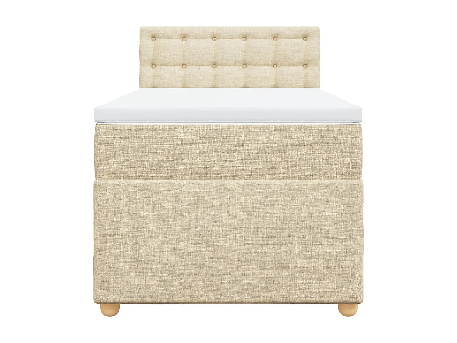 Boxspringbett mit Matratze Creme 90x190 cm Stoff