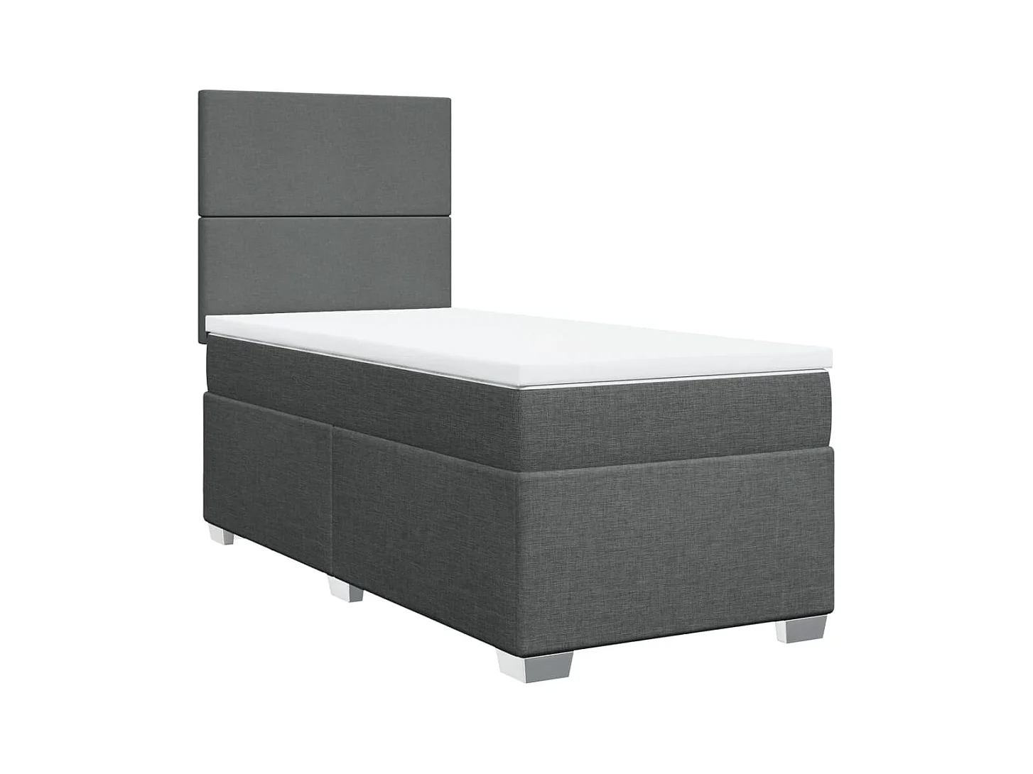 Sommier à lattes de lit et matelas Gris foncé 90x190 cm Tissu