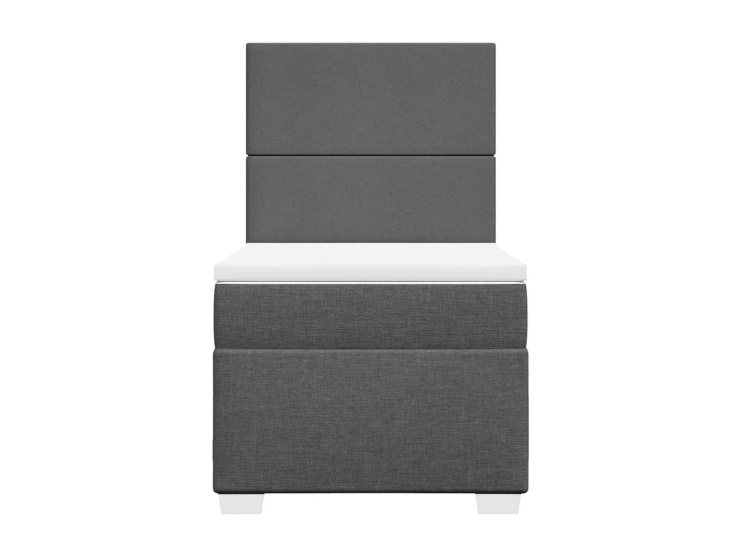 Sommier à lattes de lit et matelas Gris foncé 90x190 cm Tissu