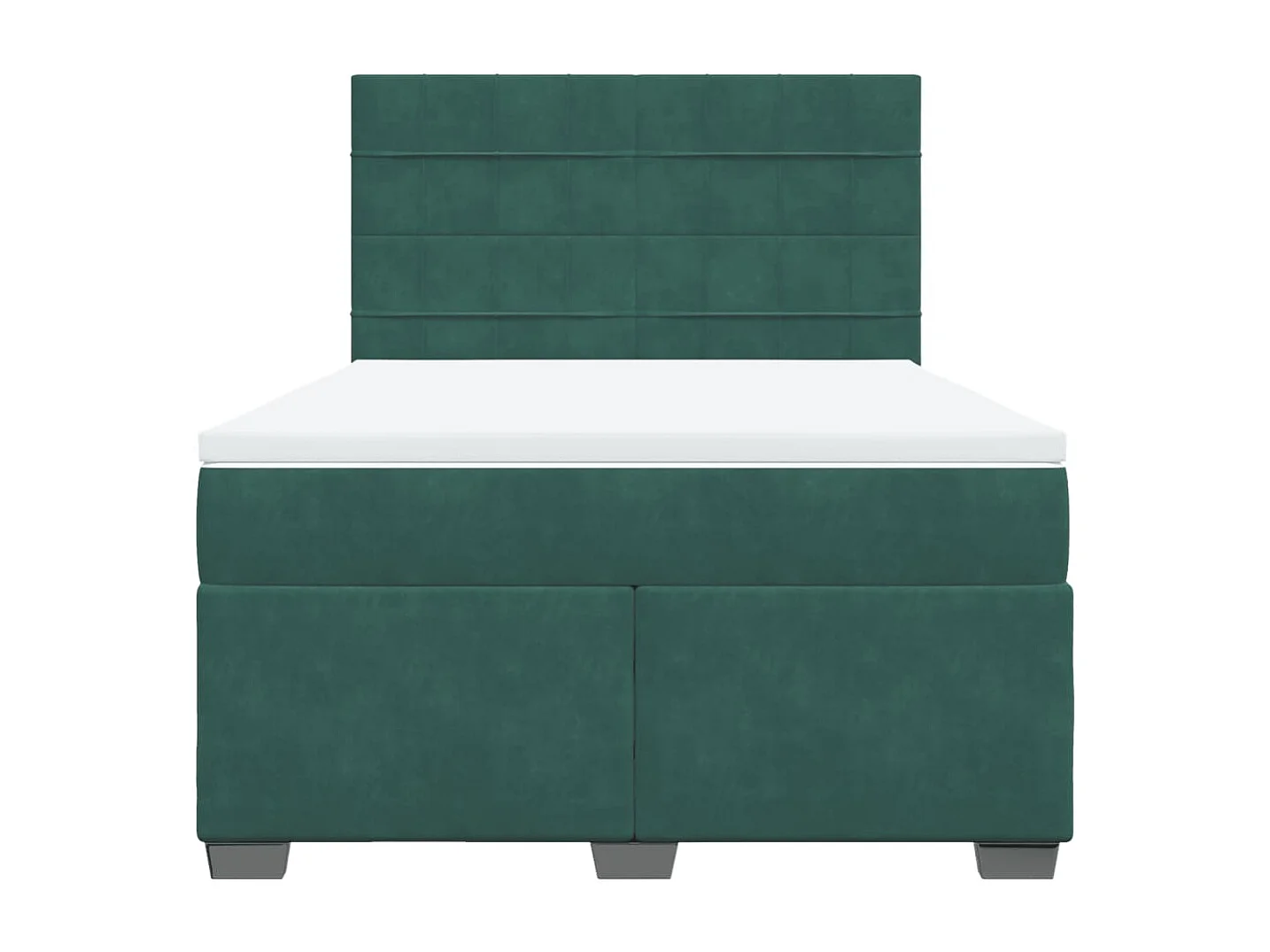 Boxspringbett mit Matratze Dunkelgrün 140x190 cm Samt