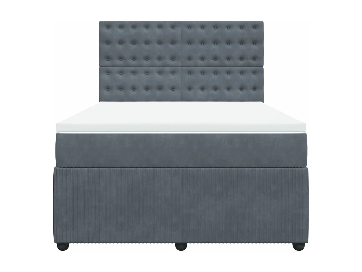 Boxspringbett mit Matratze Dunkelgrau 160x200 cm Samt