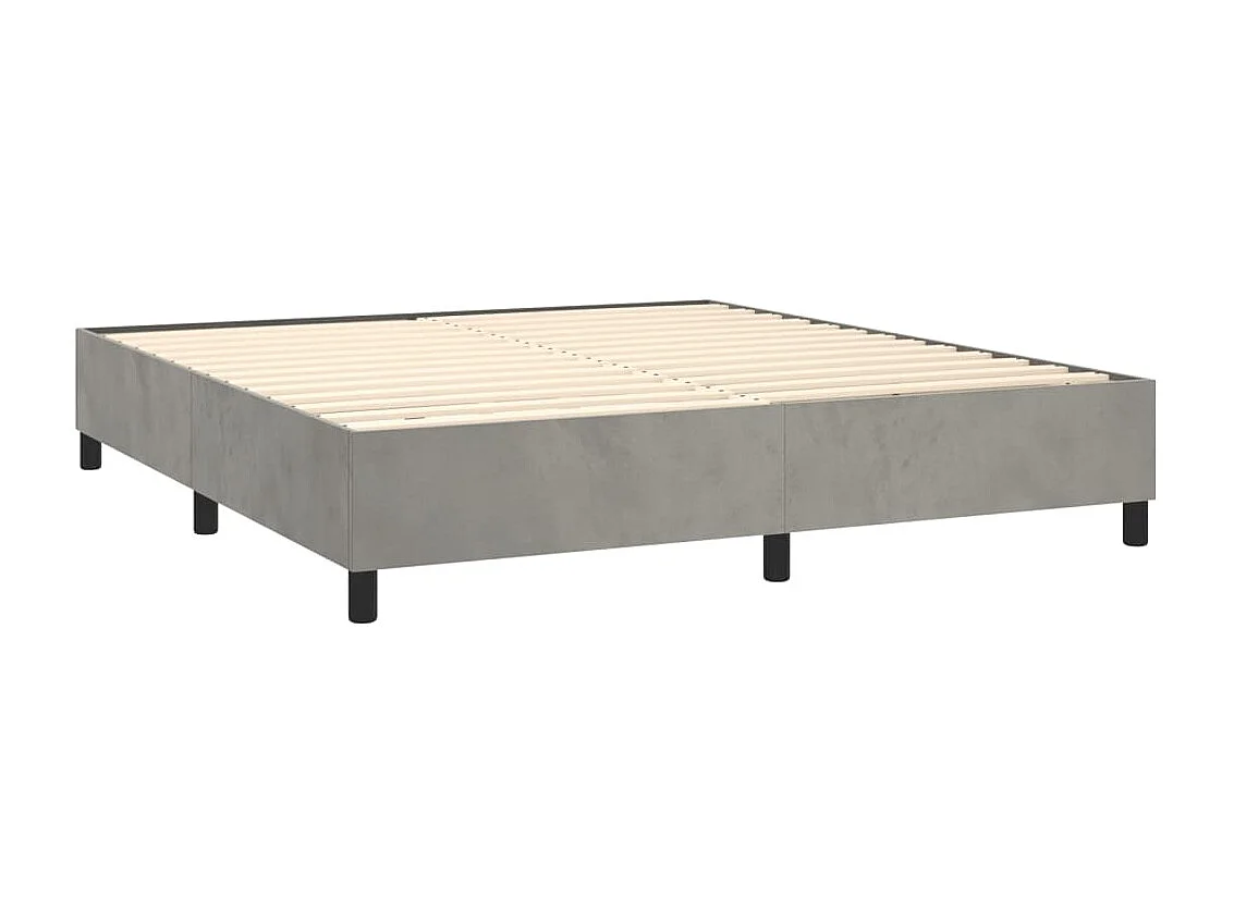 Boxspringbett mit Matratze Hellgrau 160x200 cm Samt