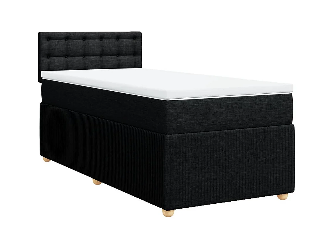 Sommier à lattes de lit et matelas Noir 80x200 cm Tissu
