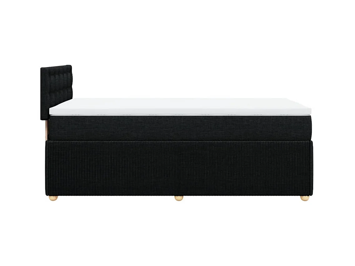 Sommier à lattes de lit et matelas Noir 80x200 cm Tissu
