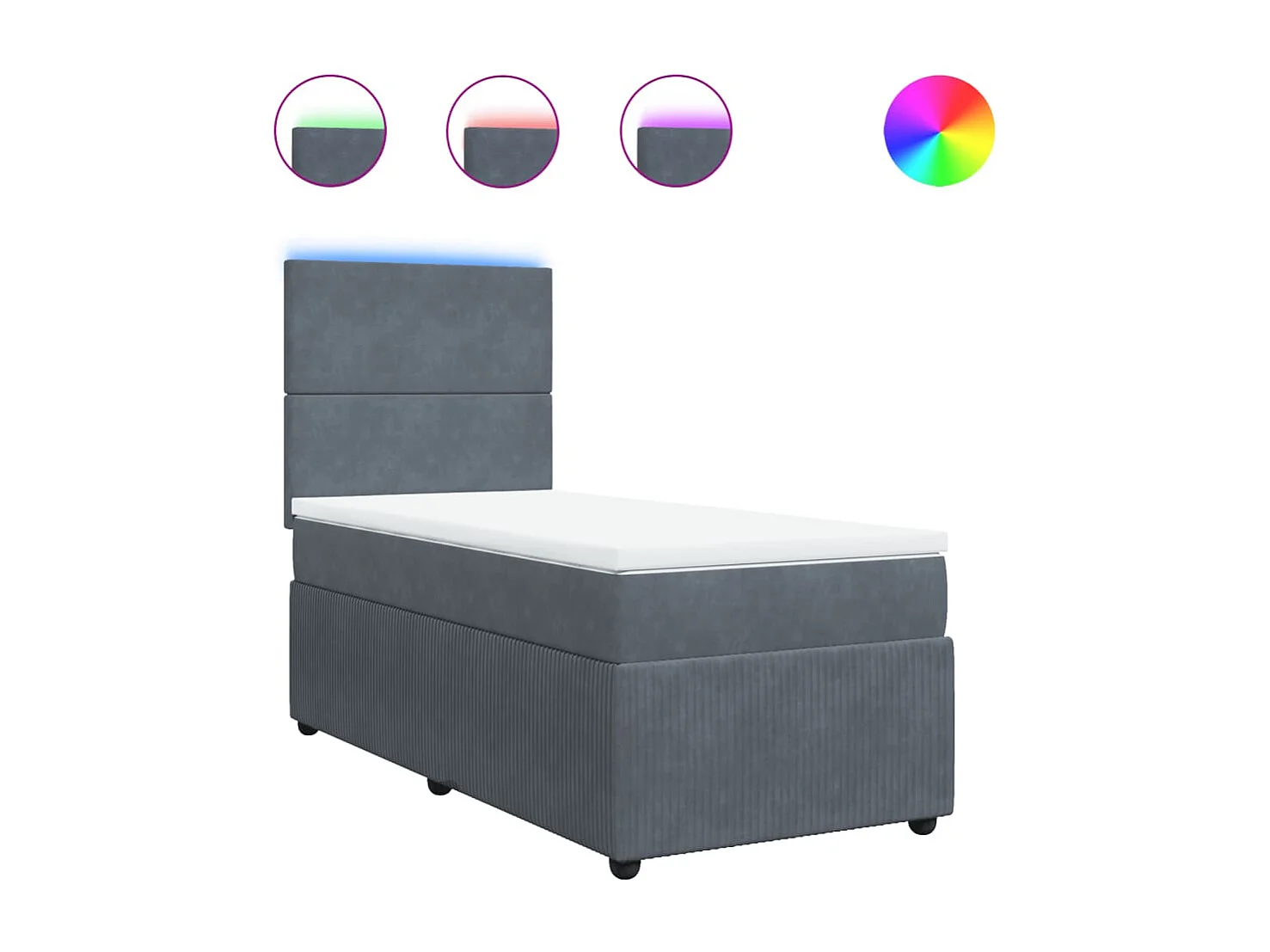 Boxspringbett mit Matratze Dunkelgrau 90x200 cm Samt