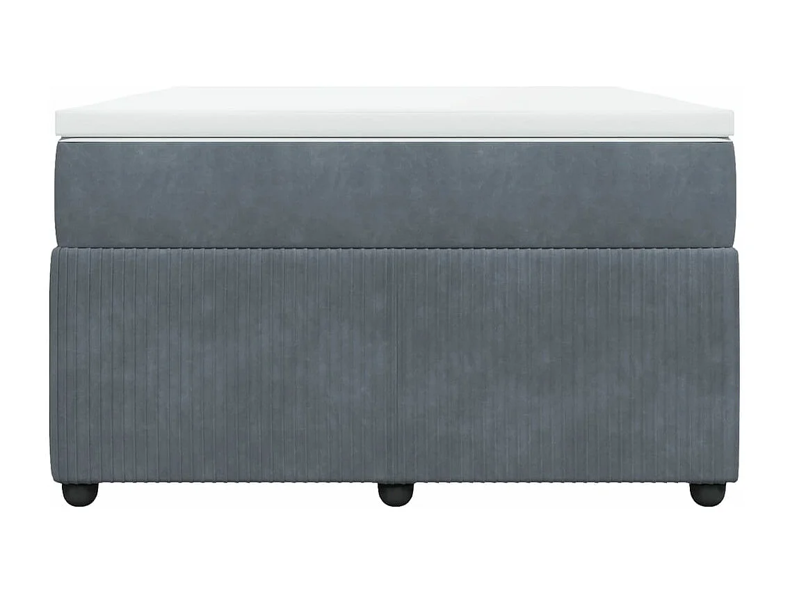 Sommier à lattes de lit et matelas gris foncé 120x190cm velours