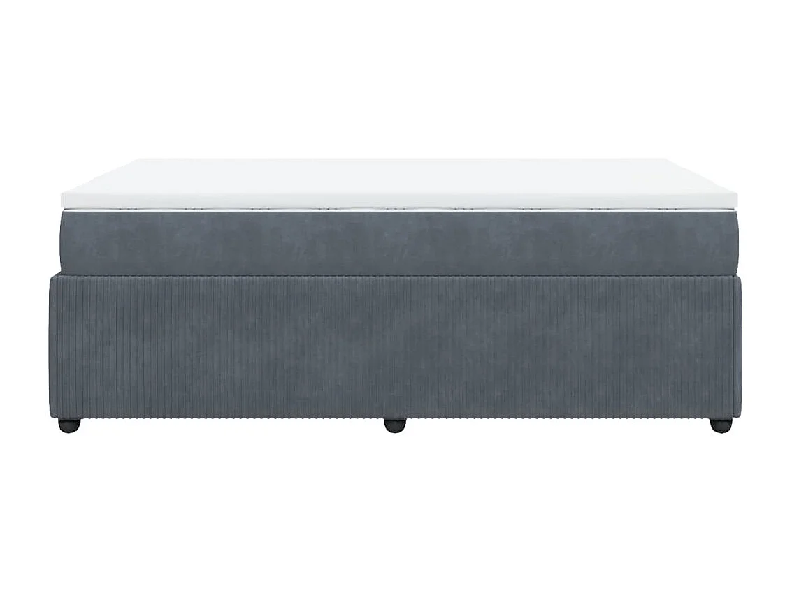 Giroletto a Molle con Materasso Grigio Scuro 120x190 cm Velluto