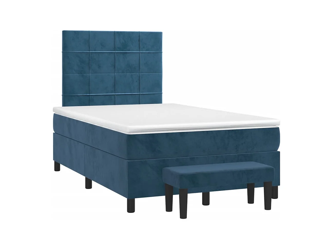 Boxspringbett mit Matratze Dunkelblau 120x190 cm Samt