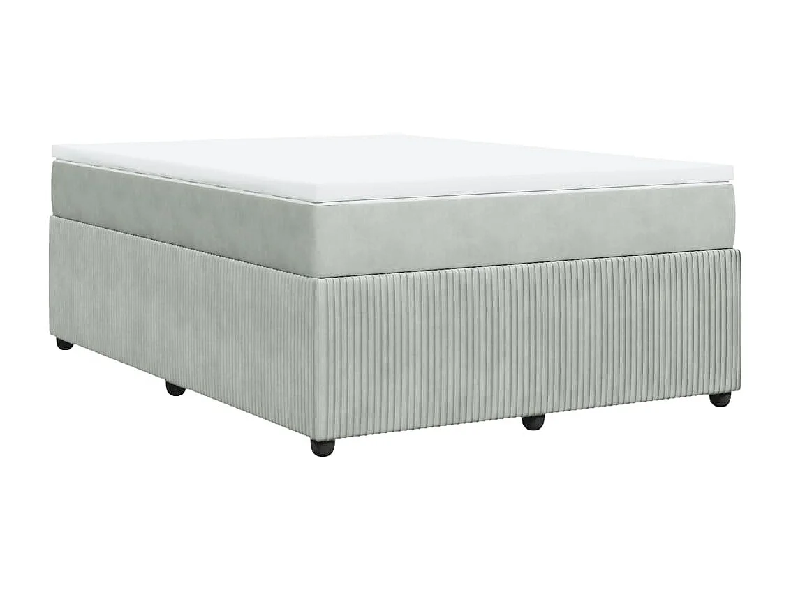 Sommier à lattes de lit et matelas Gris clair 140x190cm Velours