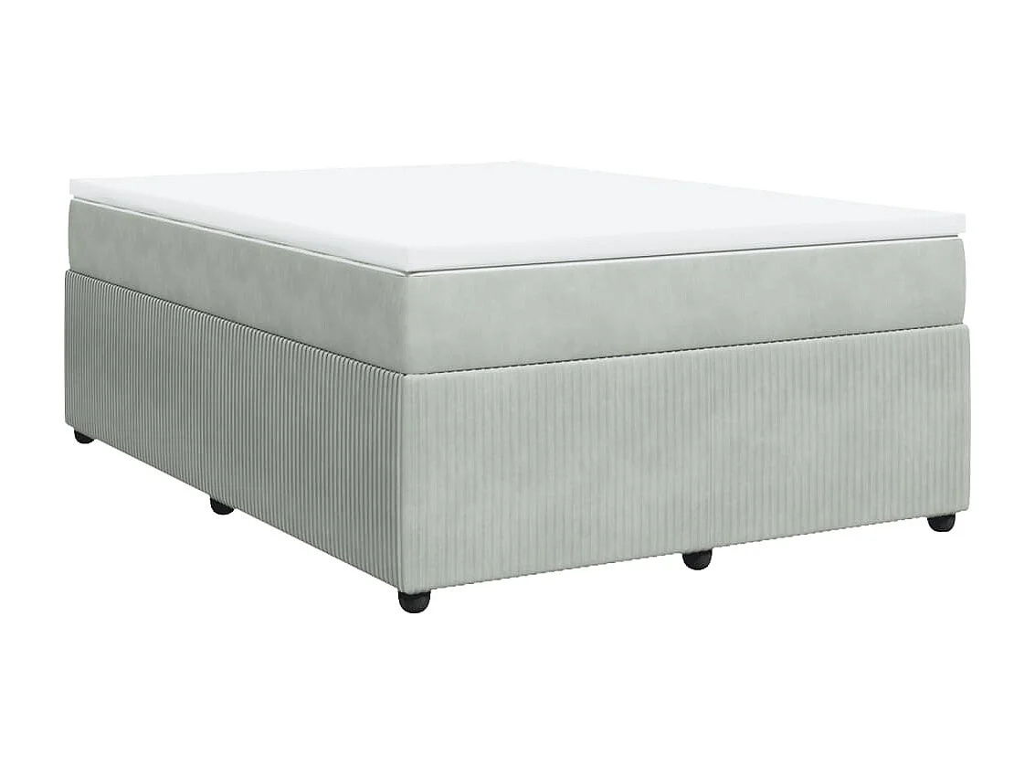 Boxspring met matras fluweel lichtgrijs 140x190 cm