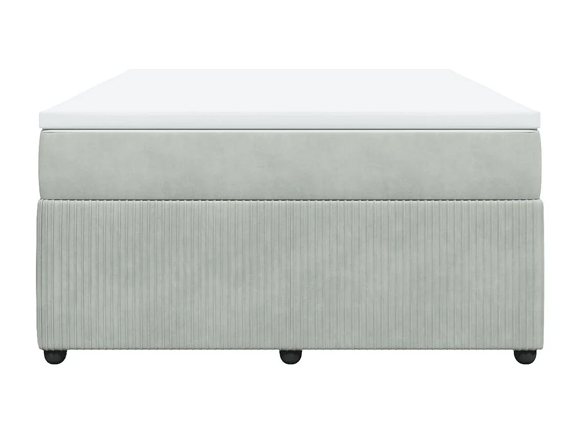 Boxspring met matras fluweel lichtgrijs 140x190 cm