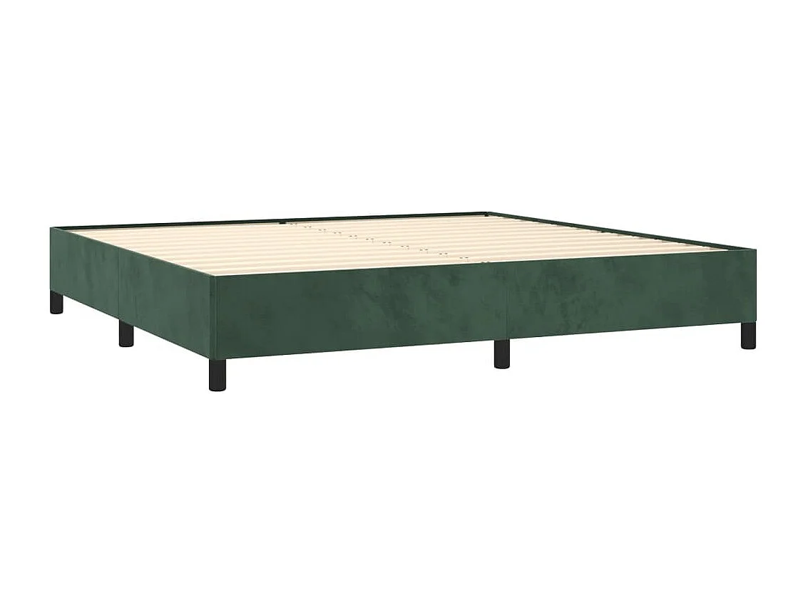 Boxspringbett mit Matratze Dunkelgrün 200x200 cm Samt
