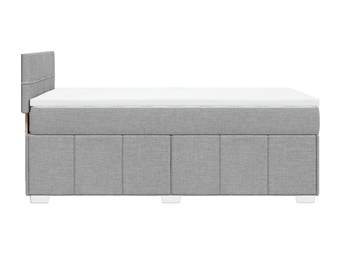 Giroletto a Molle con Materasso Grigio Chiaro 90x190 cm Tessuto