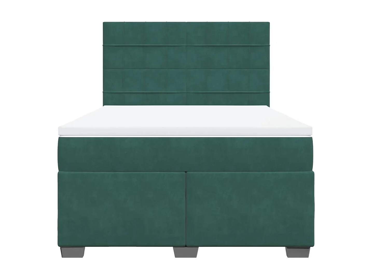 Sommier à lattes de lit et matelas Vert foncé 140x190cm Velours