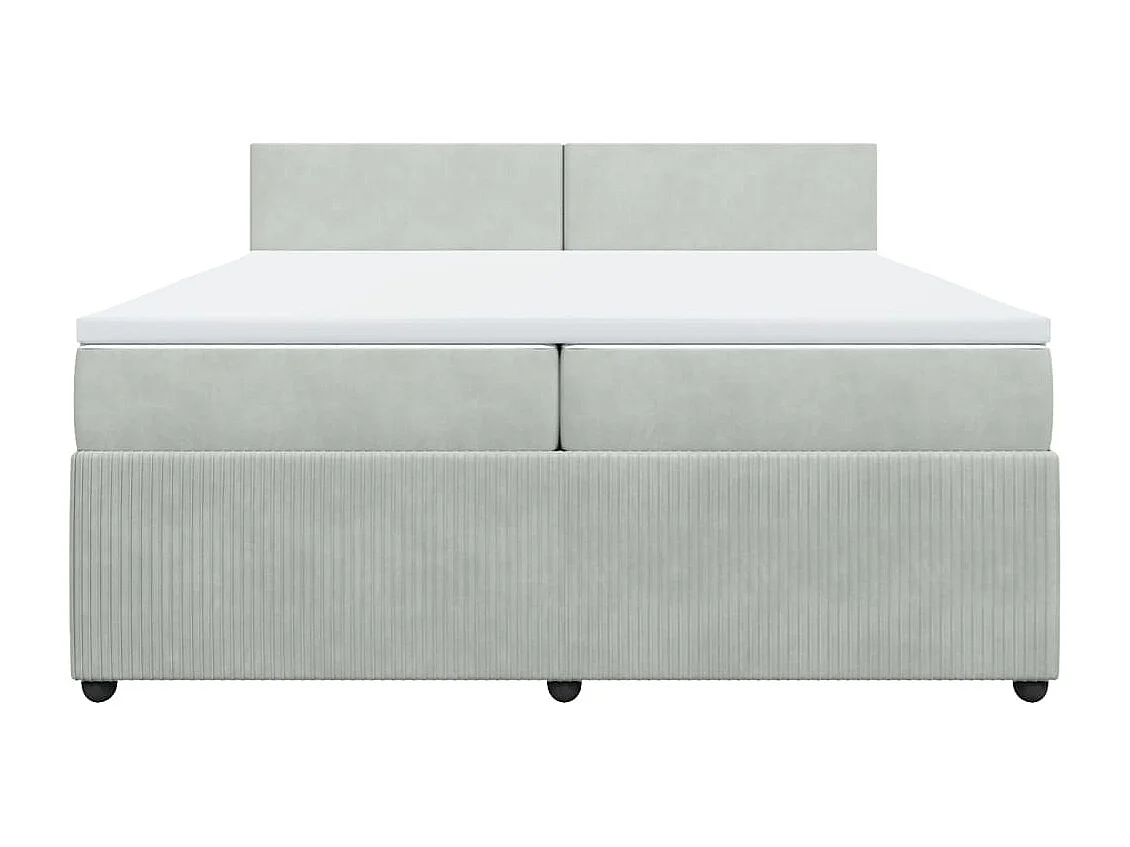 Sommier à lattes de lit et matelas Gris clair 200x200cm Velours