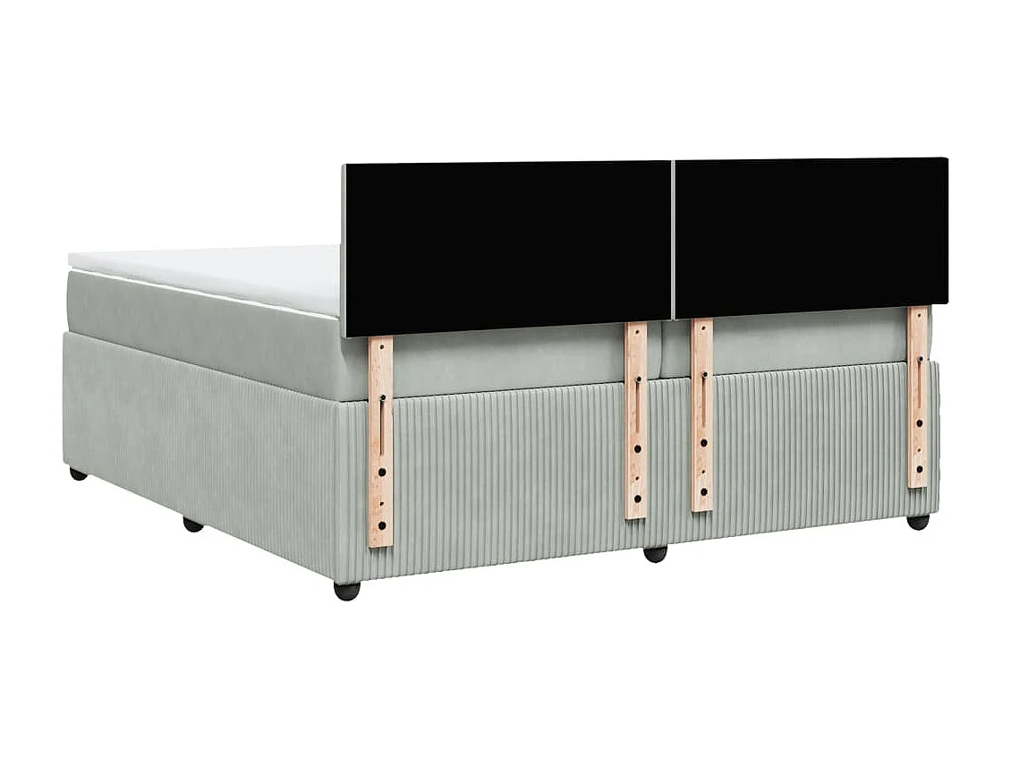 Boxspring met matras fluweel lichtgrijs 200x200 cm