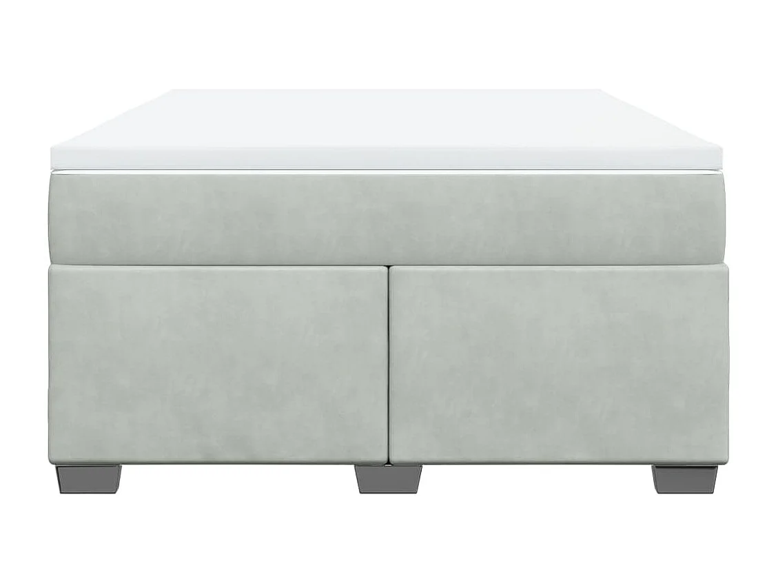 Sommier à lattes de lit et matelas Gris clair 160x200cm Velours