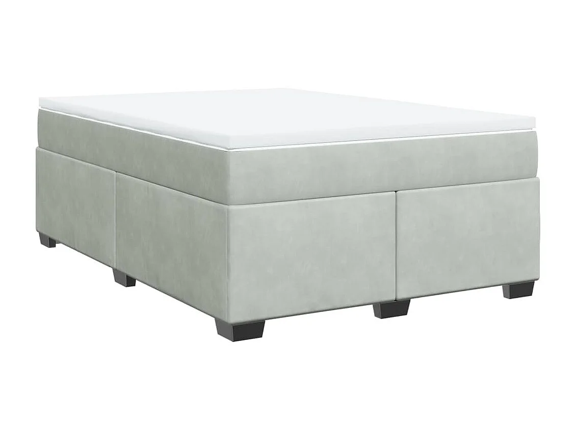 Sommier à lattes de lit et matelas Gris clair 160x200cm Velours