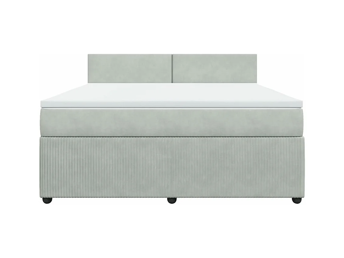 Sommier à lattes de lit et matelas Gris clair 180x200cm Velours