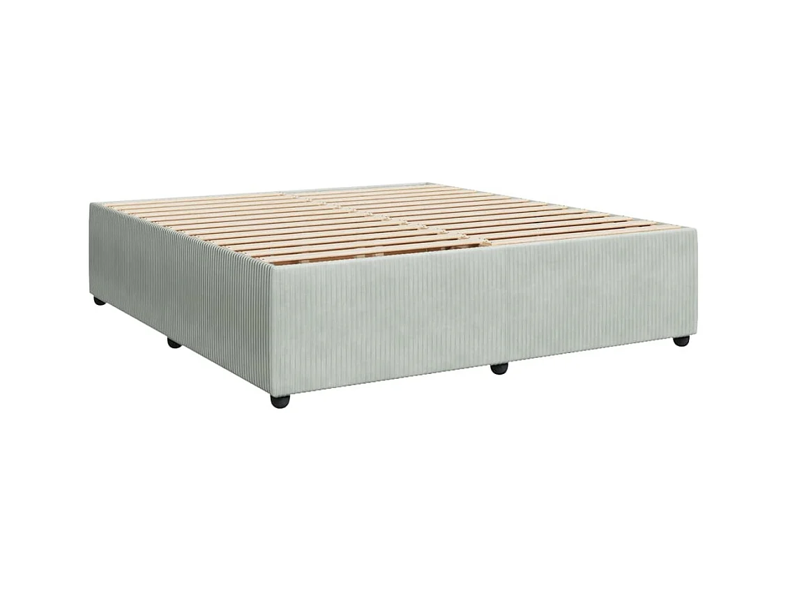 Sommier à lattes de lit et matelas Gris clair 180x200cm Velours