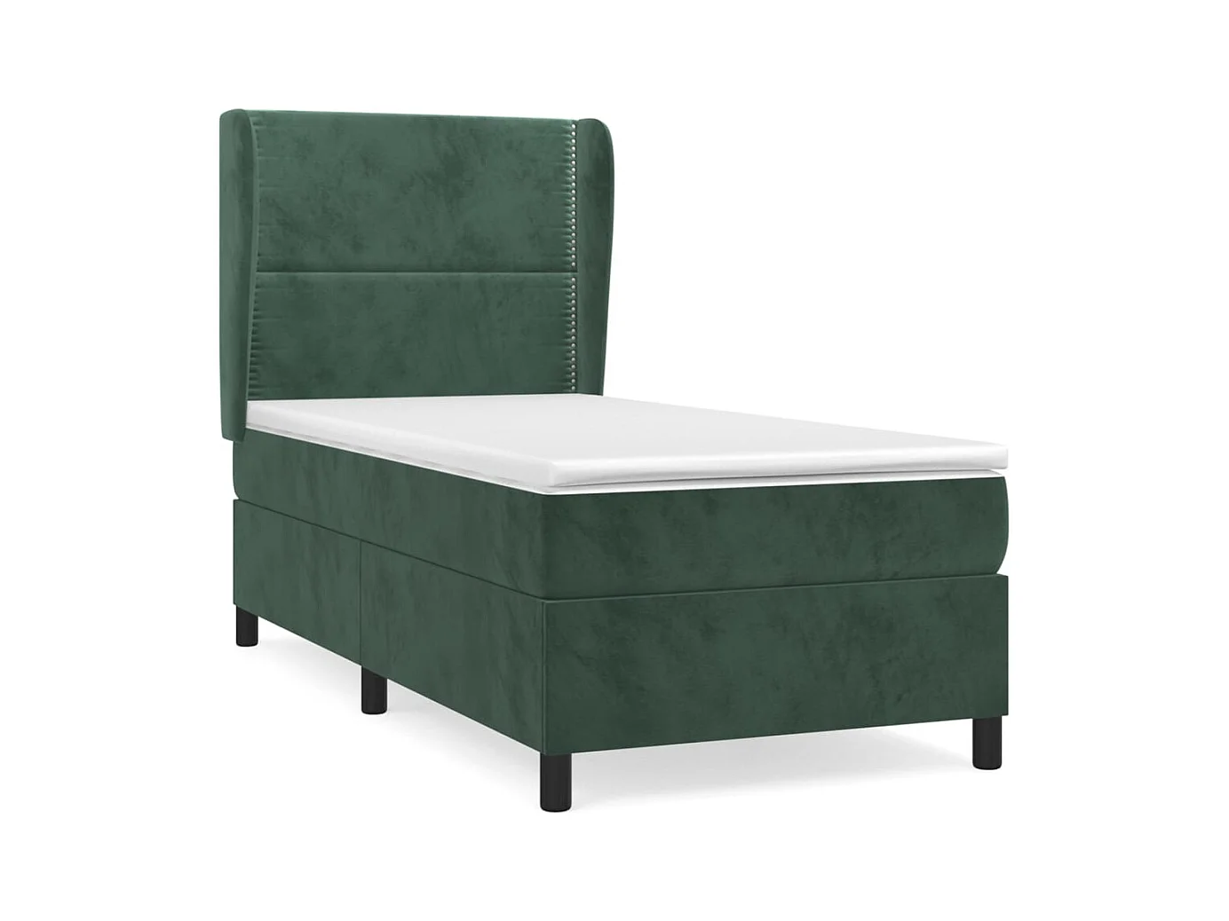 Sommier à lattes de lit et matelas Vert foncé 80x200 cm Velours