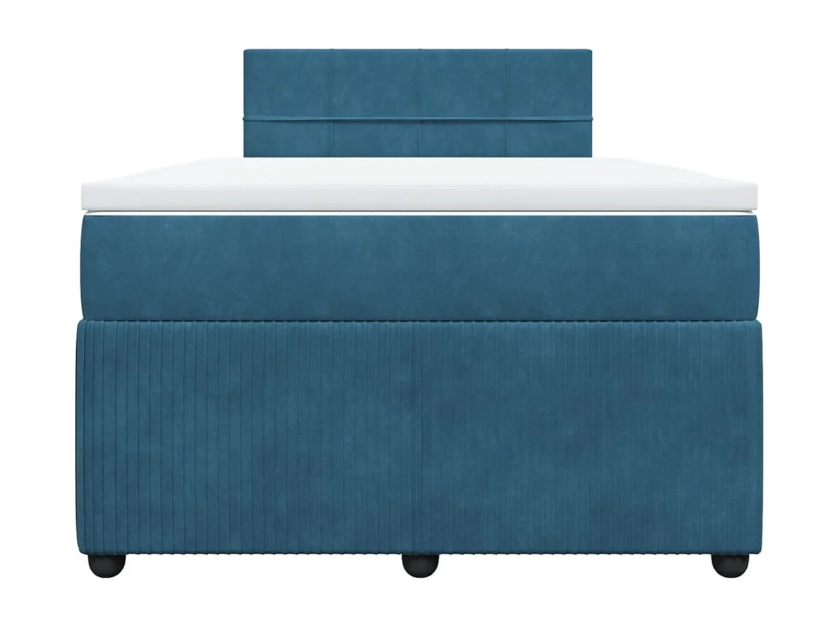 Sommier à lattes de lit et matelas bleu 120x200 cm velours