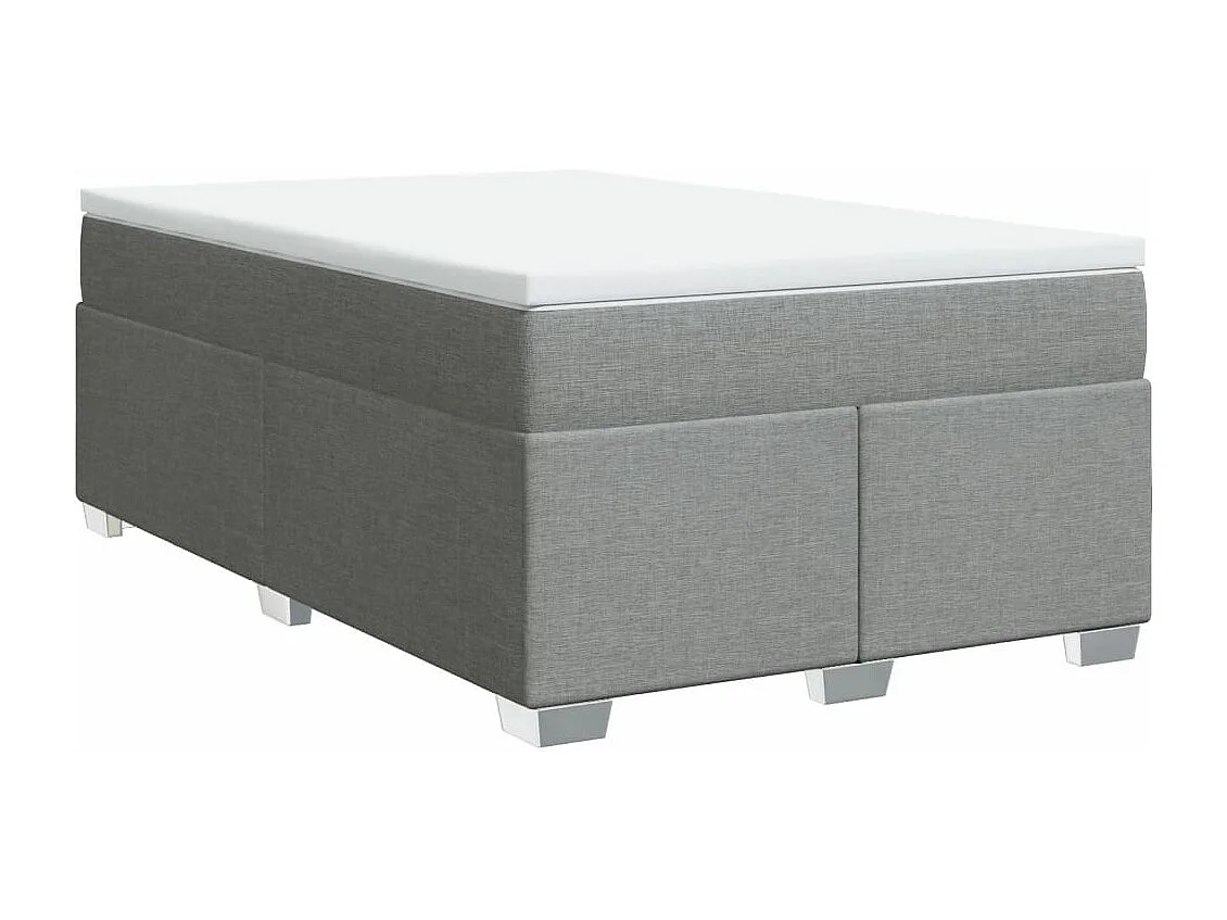 Cama boxspring com colchão 120x190 cm tecido cinzento-claro