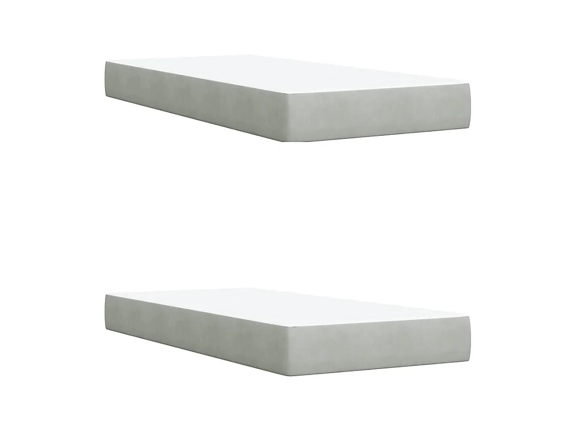 Sommier à lattes de lit et matelas Gris clair 200x200cm Velours