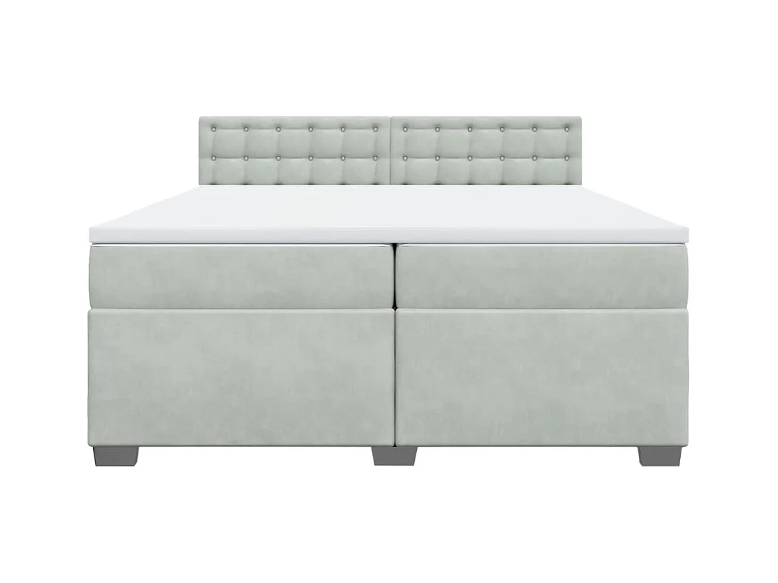 Sommier à lattes de lit et matelas Gris clair 200x200cm Velours
