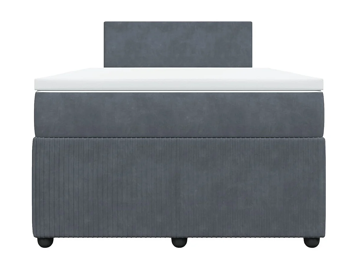 Giroletto a Molle con Materasso Grigio Scuro 120x190 cm Velluto