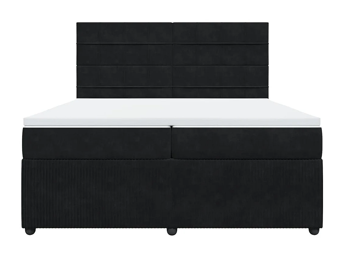 Giroletto a Molle con Materasso Nero 200x200 cm in Velluto