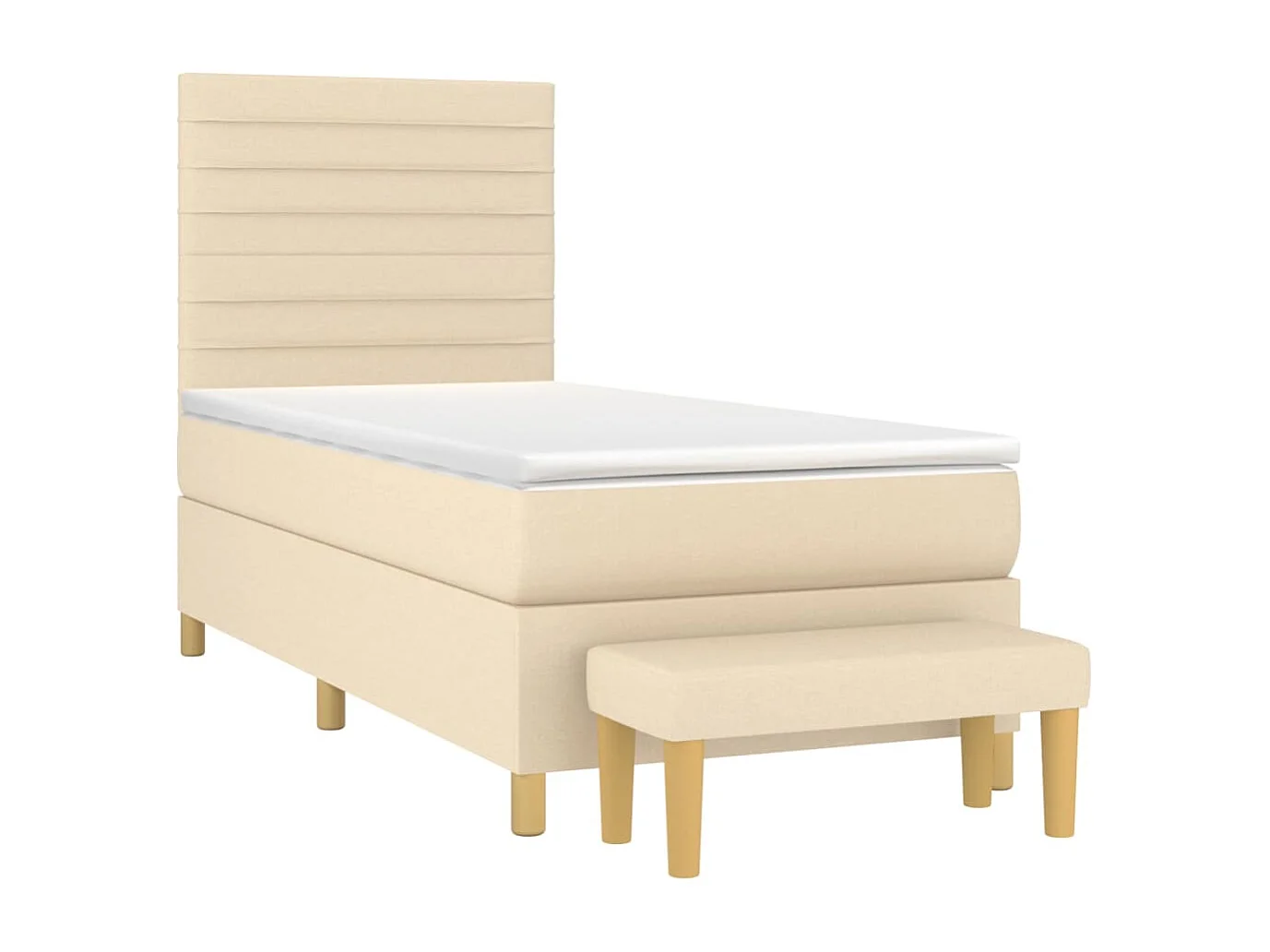 Cama com molas/colchão 90x190 cm tecido cor creme