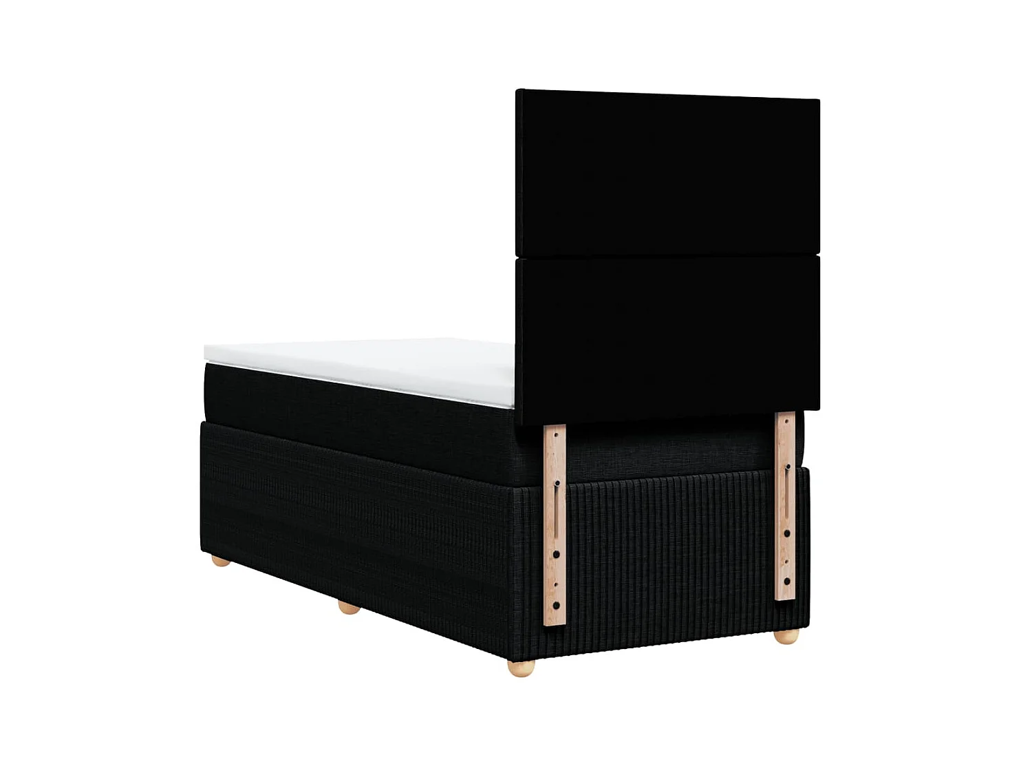 Giroletto a Molle con Materasso Nero 80x200 cm inTessuto