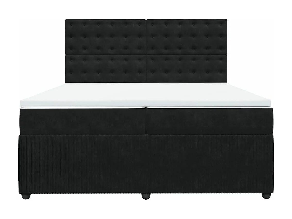 Cama com molas/colchão 200x200 cm veludo preto