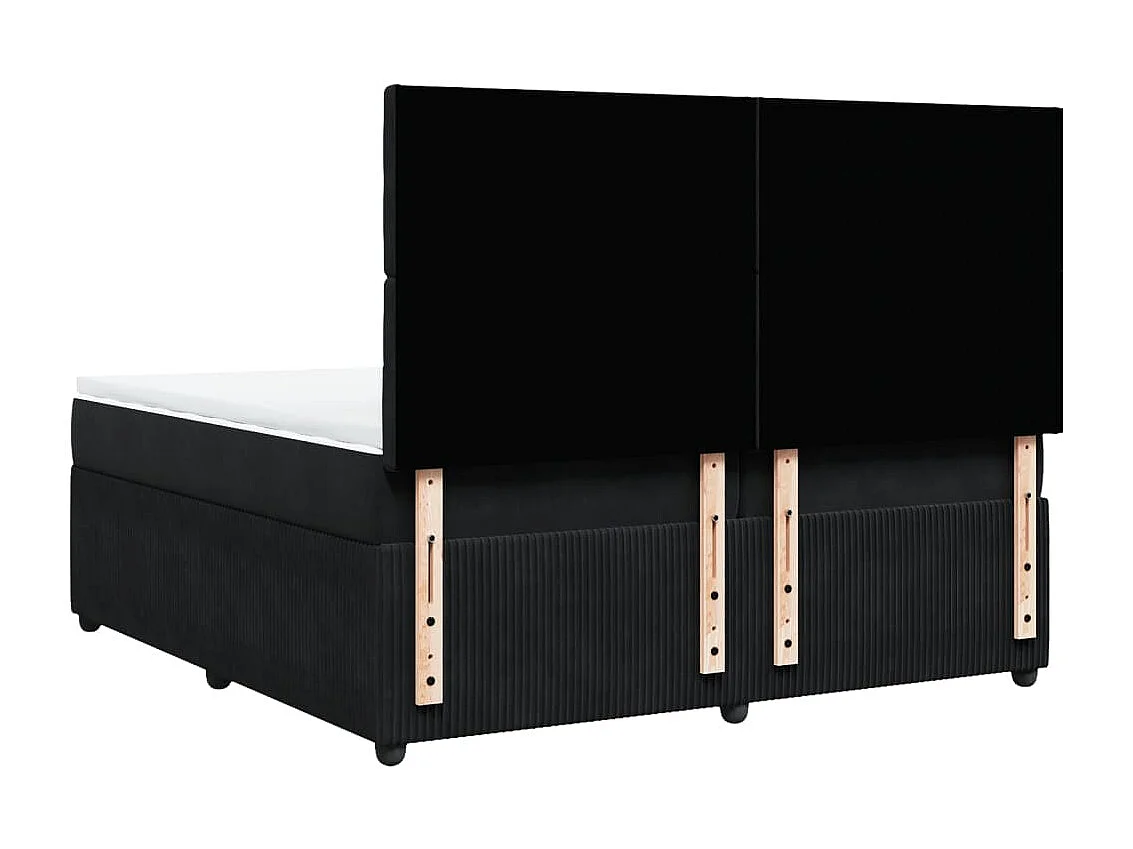 Cama com molas/colchão 200x200 cm veludo preto