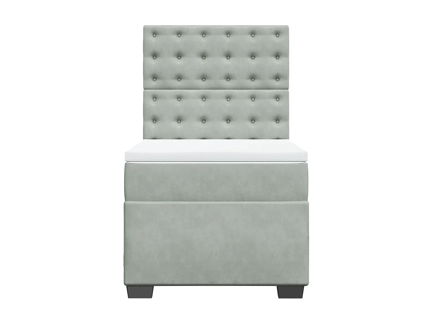 Giroletto a Molle con Materasso Grigio Chiaro 80x200 cm Velluto