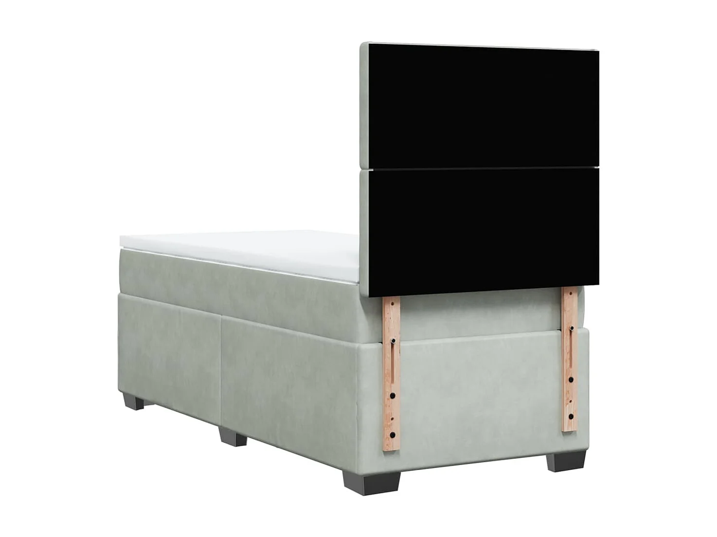 Boxspring met matras fluweel lichtgrijs 80x200 cm