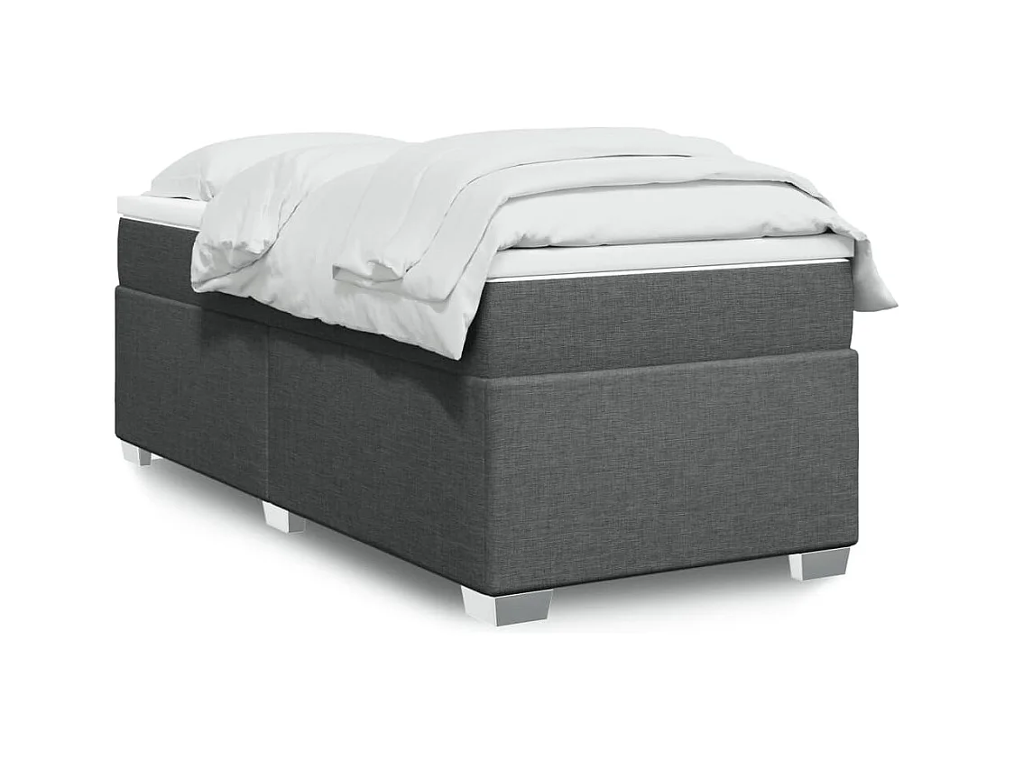 Boxspringbett mit Matratze Dunkelgrau 90x190 cm Stoff