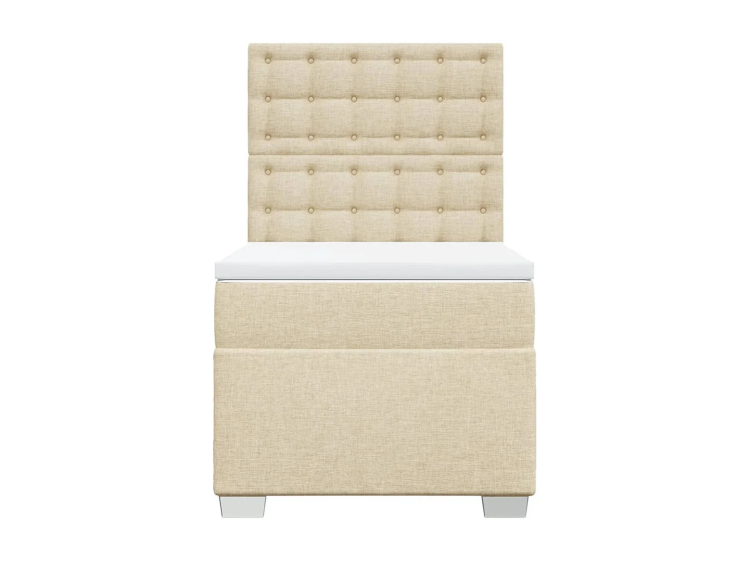 Boxspringbett mit Matratze Creme 90x190 cm Stoff