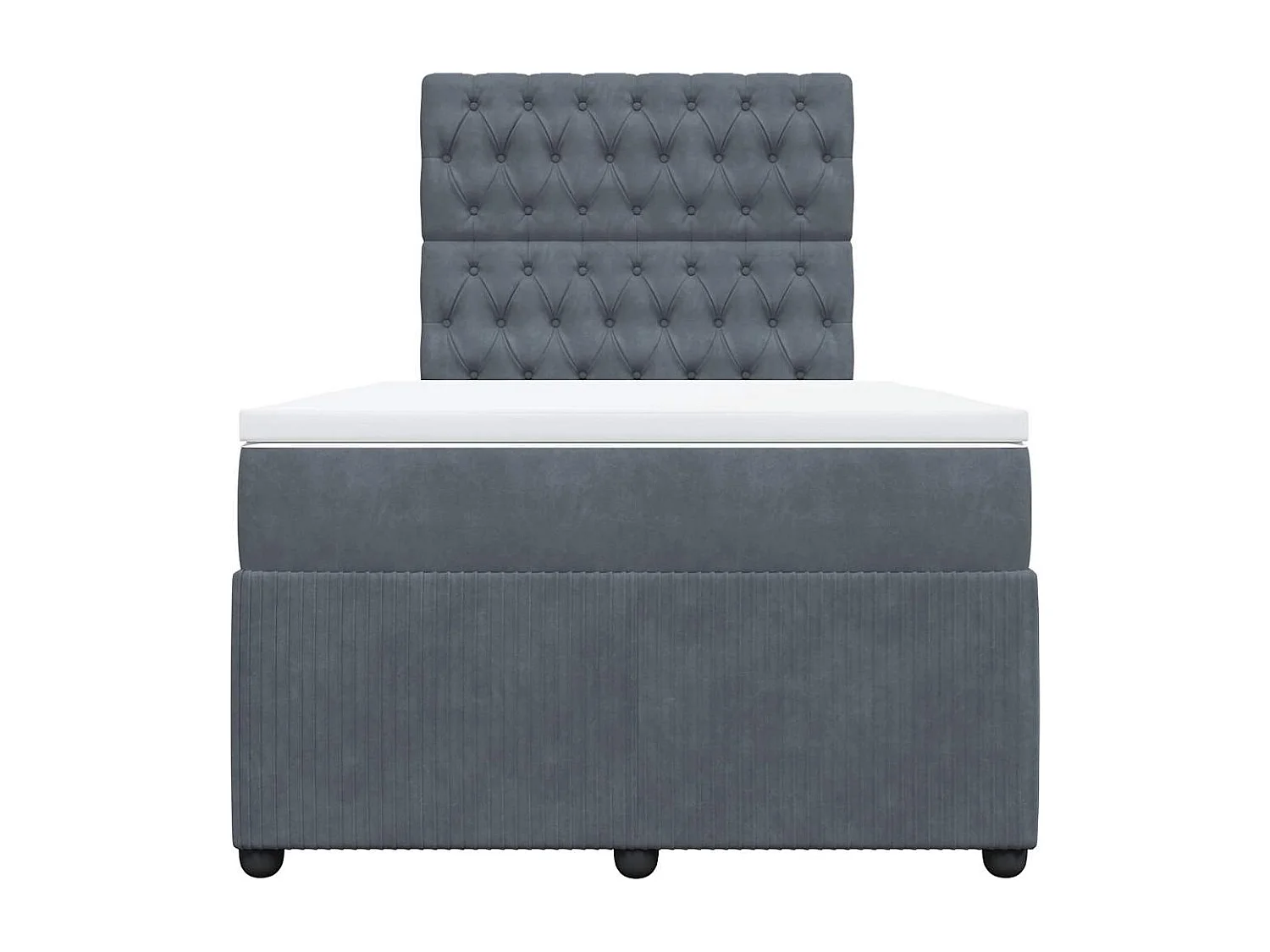 Boxspring met matras fluweel donkergrijs 120x190 cm