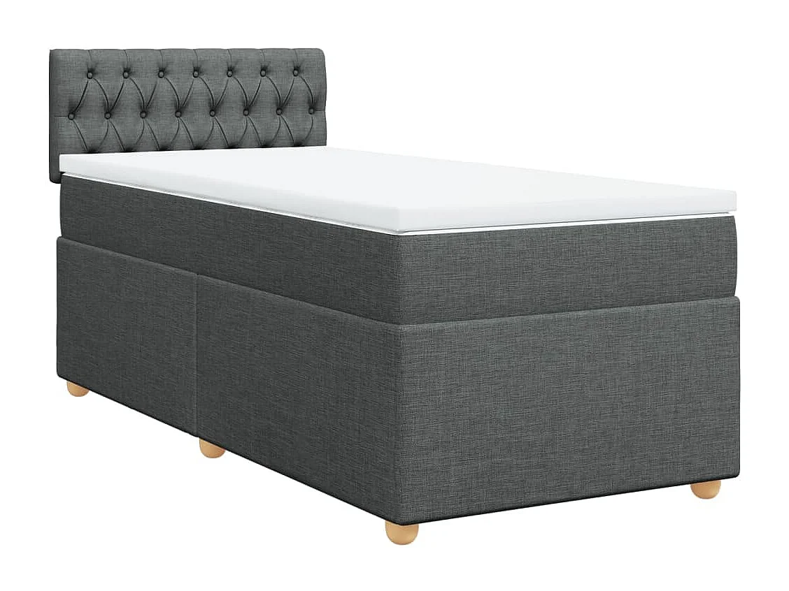 Boxspringbett mit Matratze Dunkelgrau 90x190 cm Stoff