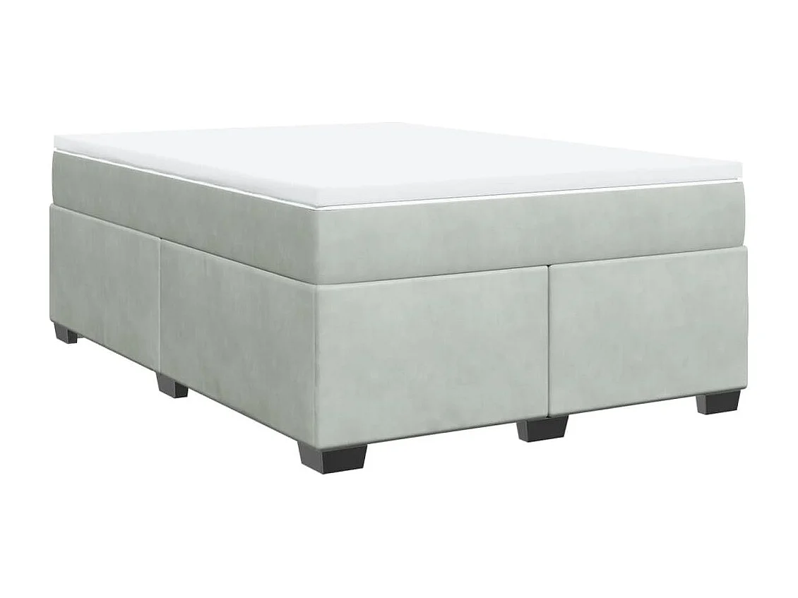 Sommier à lattes de lit et matelas Gris clair 140x200cm Velours