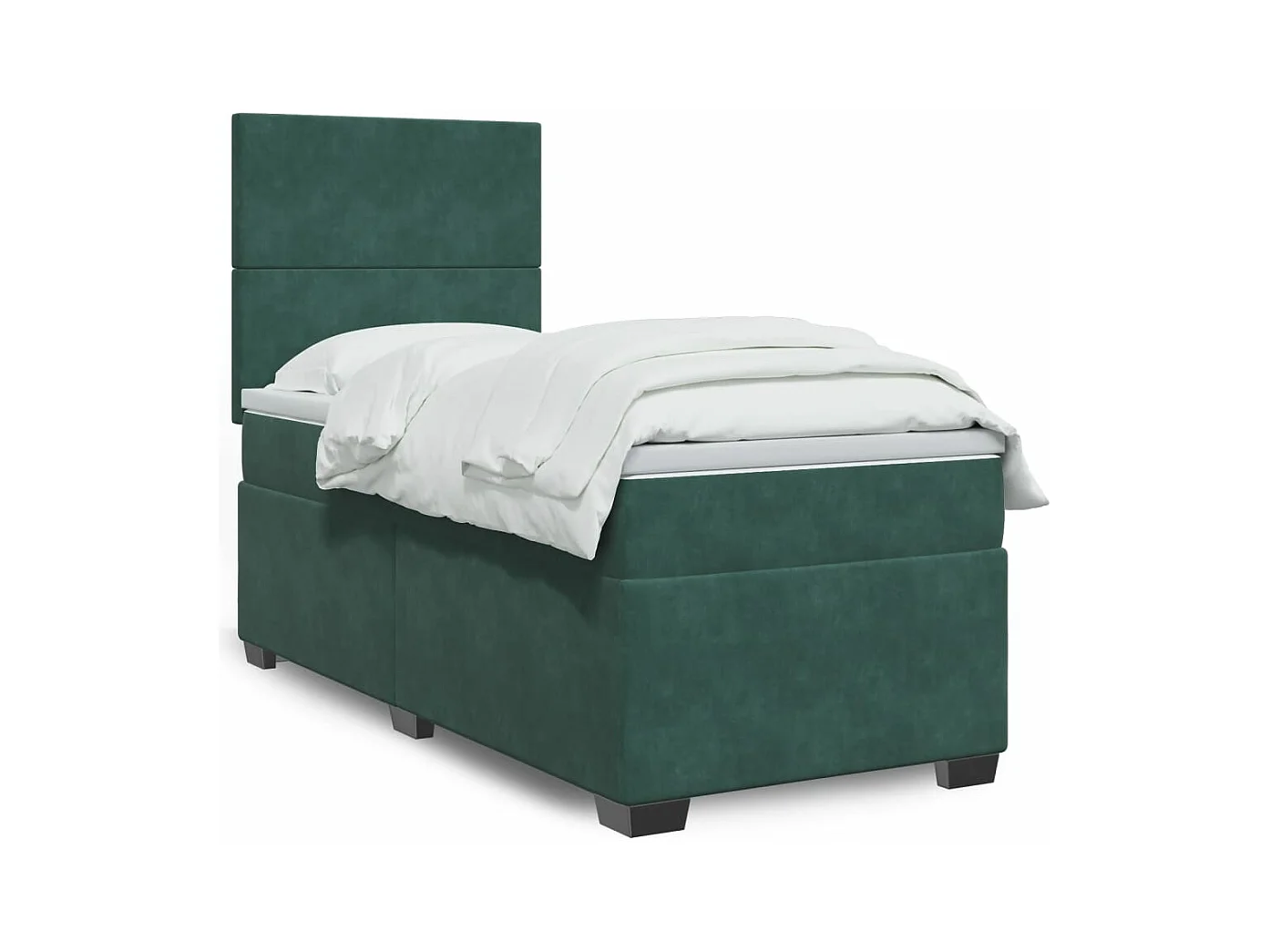 Sommier à lattes de lit et matelas Vert foncé 80x200 cm Velours