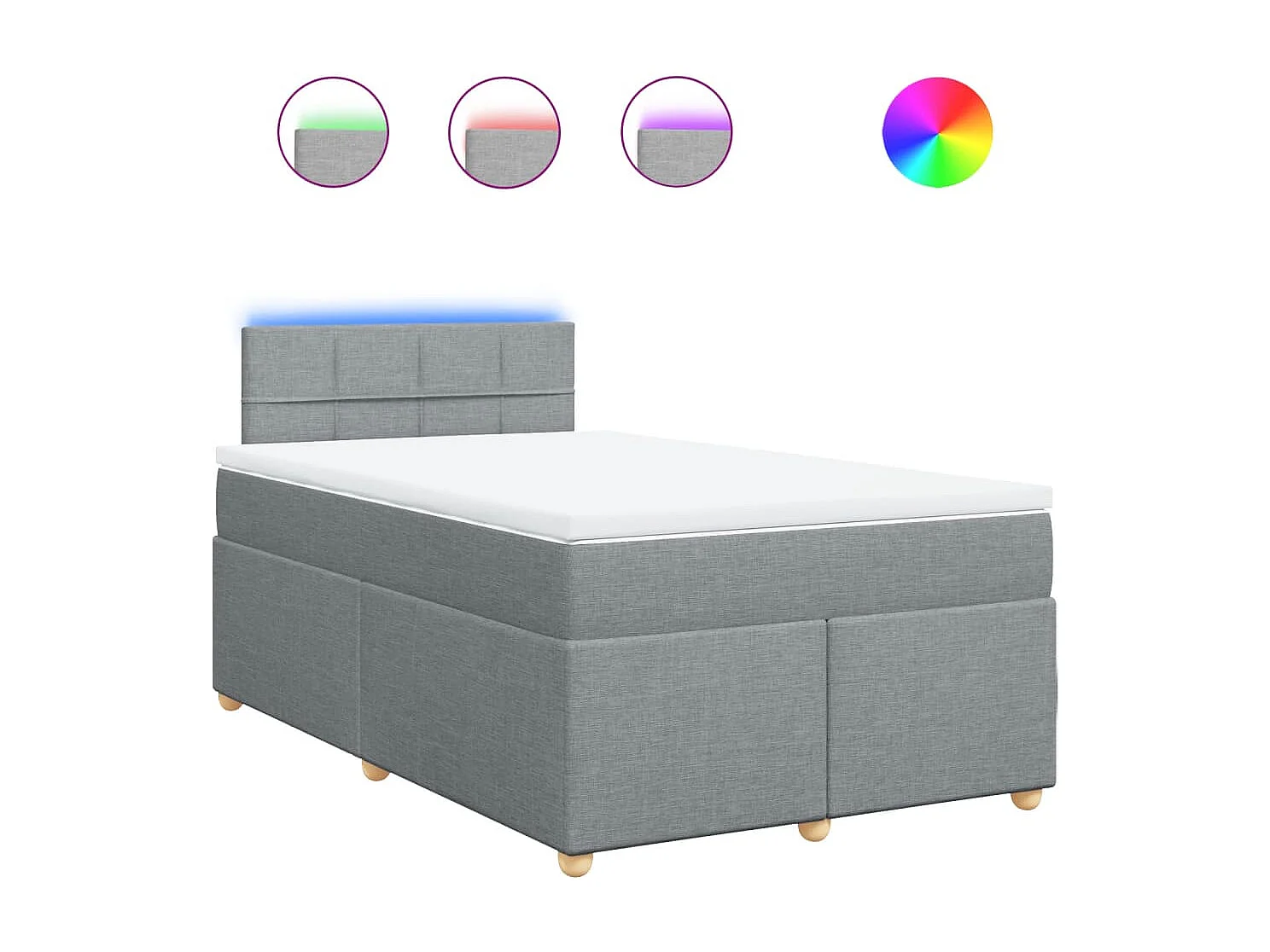 Cama boxspring com colchão 120x190 cm tecido cinzento-claro