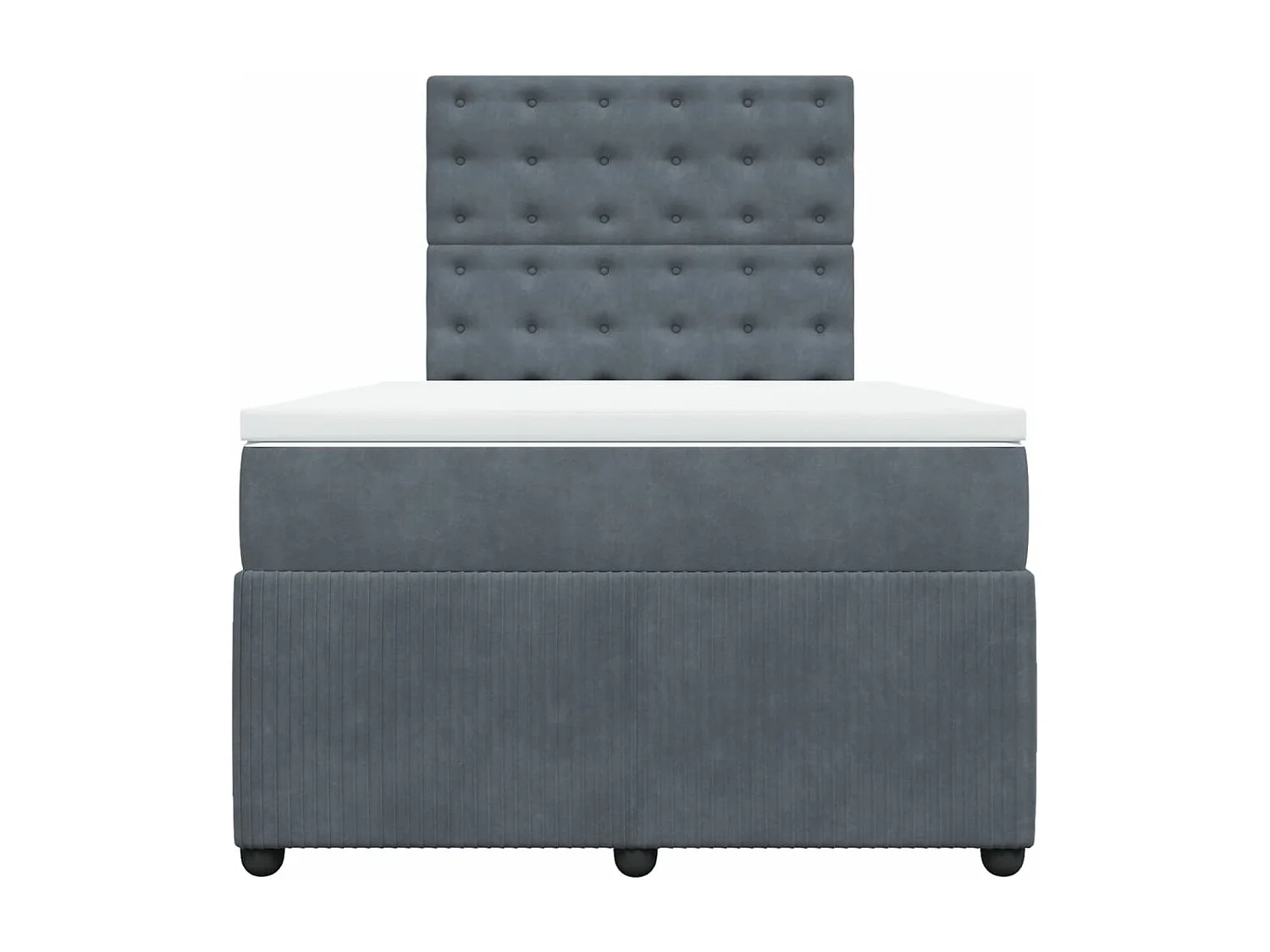 Boxspringbett mit Matratze Dunkelgrau 120x190 cm Samt