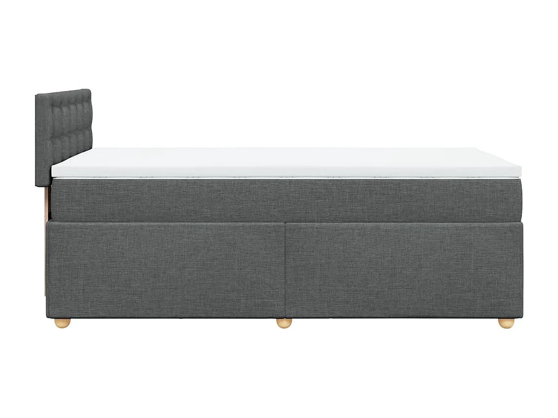 Boxspringbett mit Matratze Dunkelgrau 90x190 cm Stoff