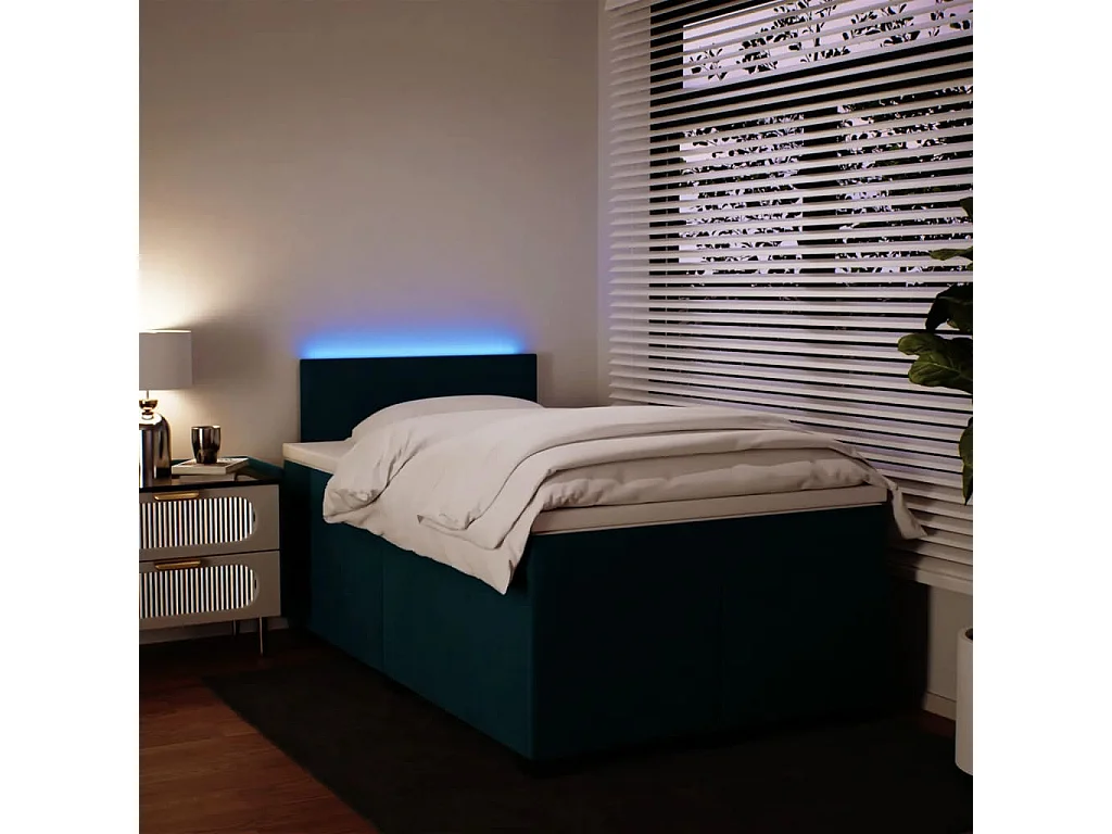 Giroletto a Molle con Materasso Blu 120x190 cm in Velluto