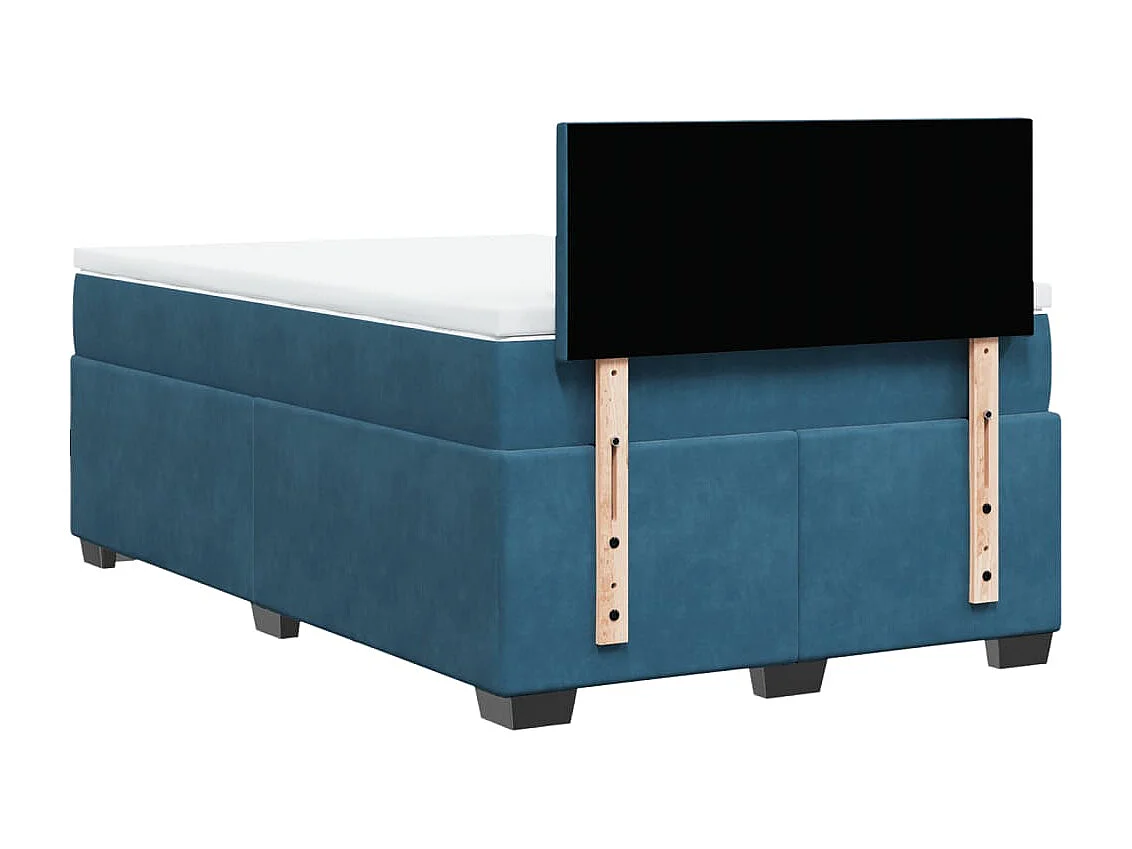 Cama boxspring com colchão 120x190 cm veludo azul