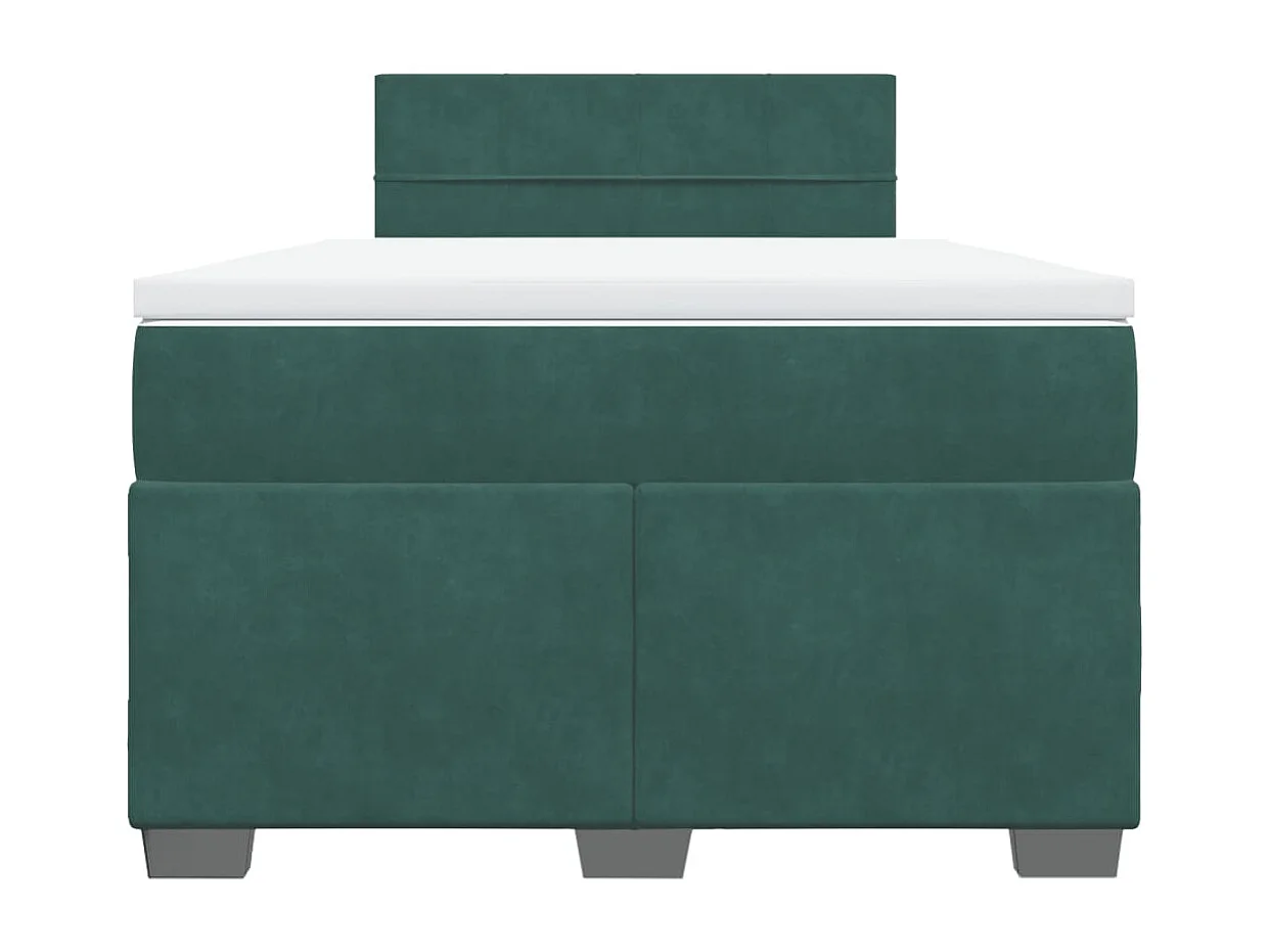 Giroletto a Molle con Materasso Verde Scuro 120x200 cm Velluto