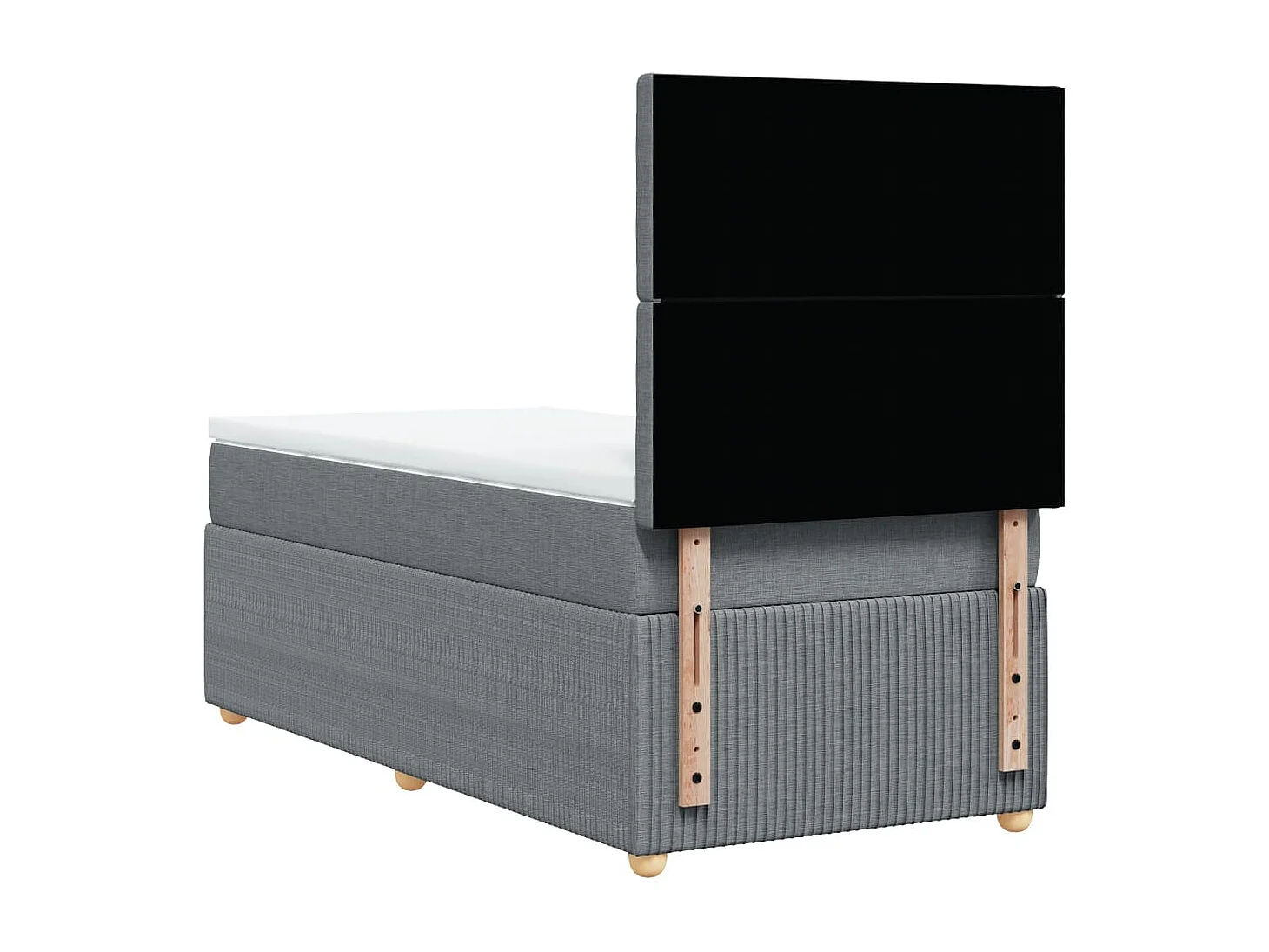 Sommier à lattes de lit et matelas Gris clair 90x190 cm Tissu